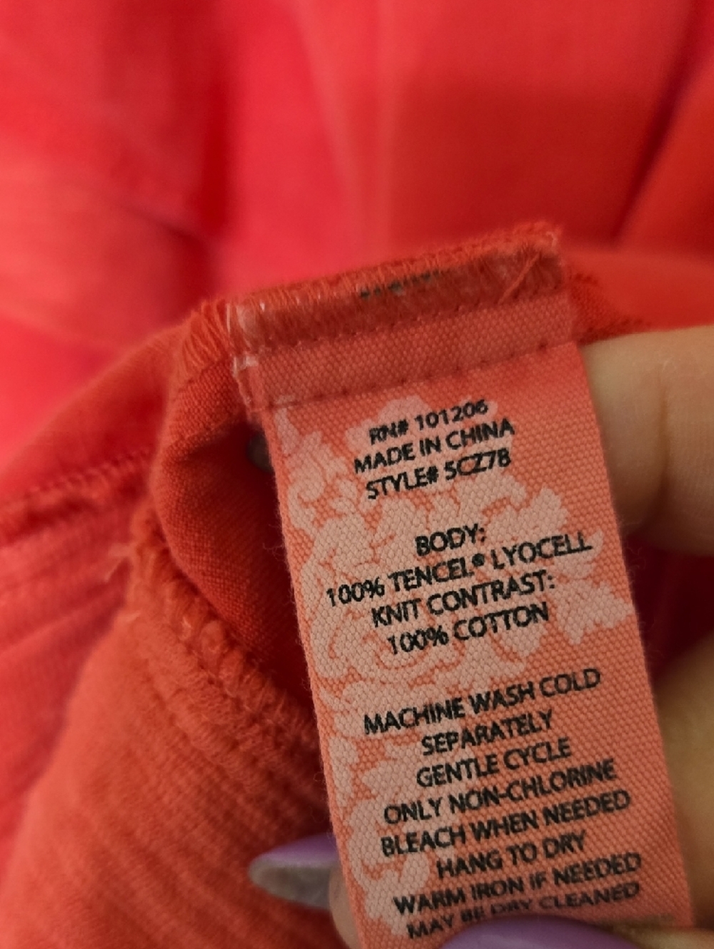 Soft Surroundings Coral Ruffle-Sleeve Tunic Top - Picture 3 of 4